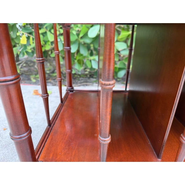Vintage Faux Bamboo Burl-Top Magazine Rack Side Table For Sale - Image 9 of 14