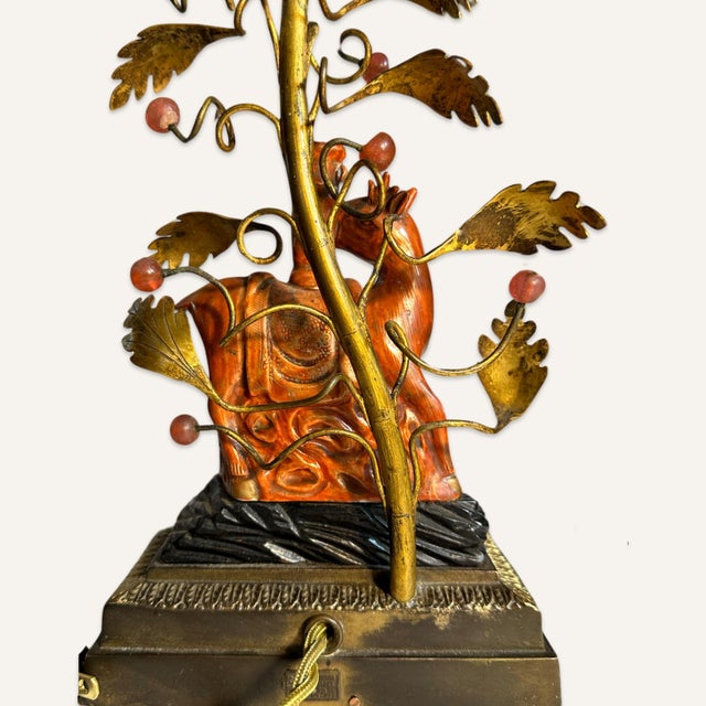 Early 20th Century Pair of Chinese Ceramic Spotted Deer Joss Stick Holders Converted to Lamps by Nicholas Hayden, New York For Sale - Image 5 of 9