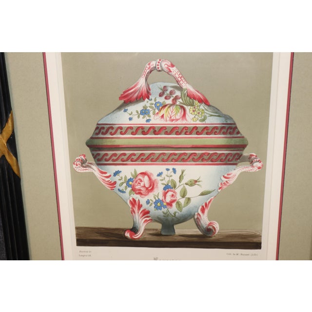 Late 20th Century Pair 20th C Frames French Lithographs of Porcelain Vases For Sale - Image 5 of 11