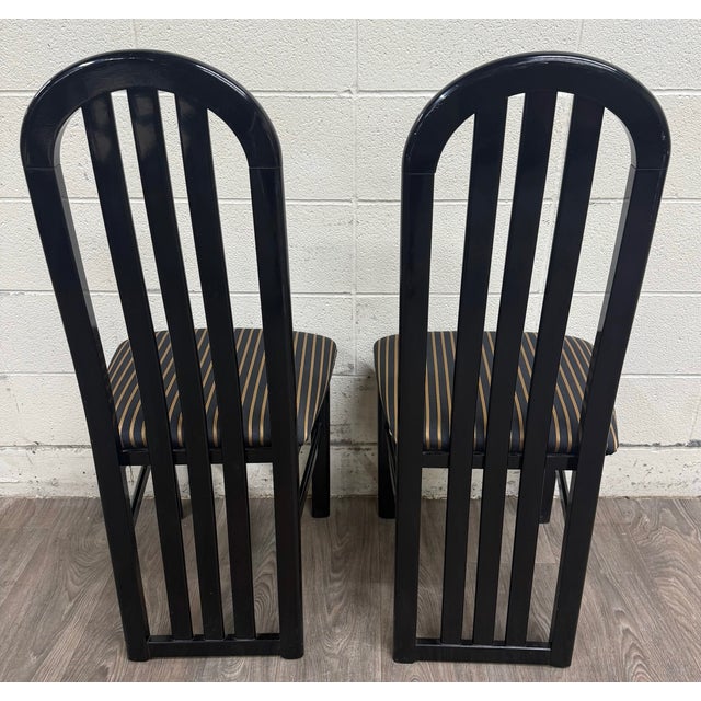 Wood Vintage Italian Id Export SRL Postmodern Dining Side Chairs - Pair For Sale - Image 7 of 14