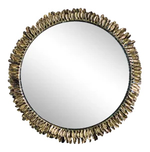 AURA London Jupiter Bronzed Brass Metal Wall Mirror