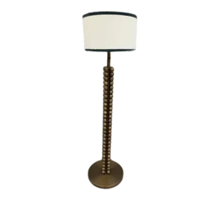 Modern Textured Brass Tower Floor Lamp With Shade