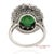 Vintage Platinum 950 Milgrain Natural Diamond and Tourmaline Ring, Size 7 For Sale - Image 4 of 12