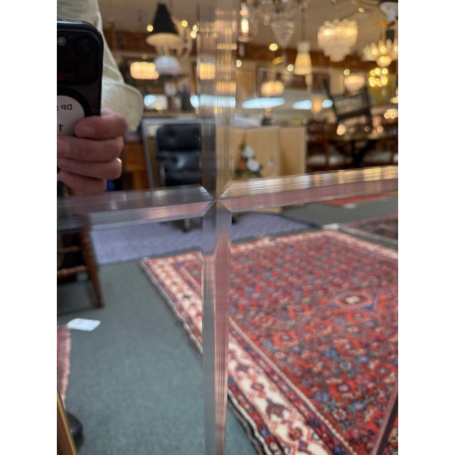 Red With Gold Trim Wall Mirror and Etched Window Pane For Sale - Image 12 of 12