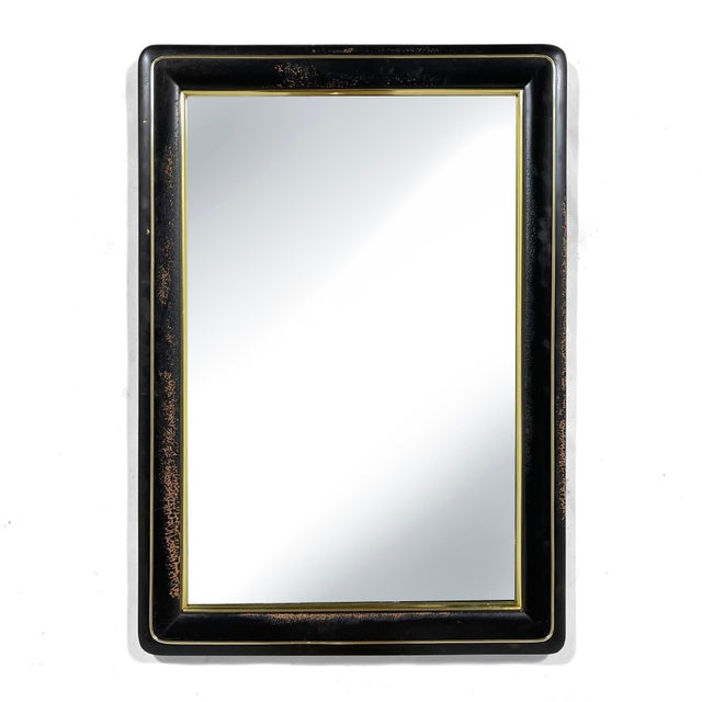 Brass Wall Mirror with Distressed Finish For Sale - Image 8 of 10
