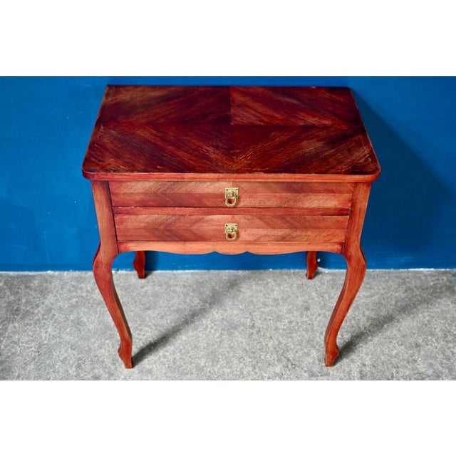 Louis XV Style Mahogany Console Table with Cabriole Legs, 1950s For Sale - Image 14 of 18
