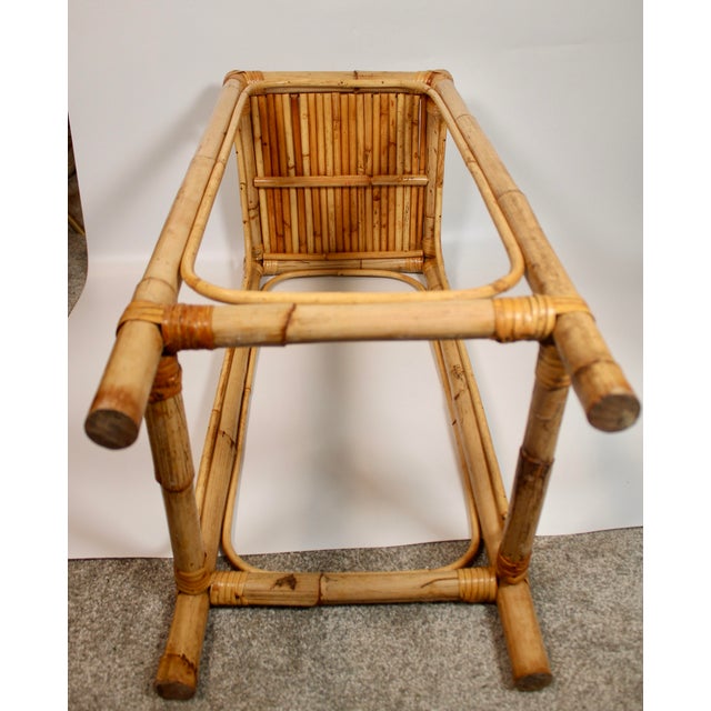 1960s Vintage Boho Chic Bamboo Plant Stand / Side Table For Sale - Image 10 of 12