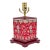 Vintage Chinoiserie Red Ceramic Diamond Shaped Lamp For Sale