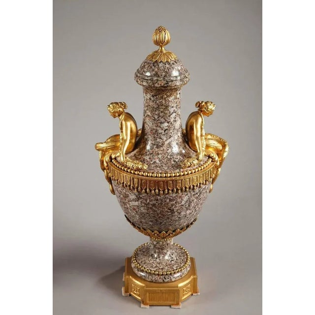 Mid-19th Century Vases in Ural Granite and Gilt Bronze, Set of 2 For Sale - Image 3 of 8