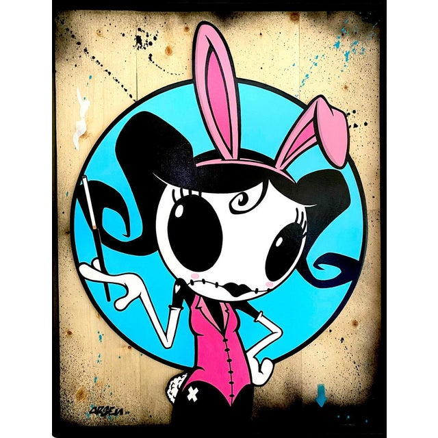 Arsen, Miss Bunny, 2022, Mixed Media on Wood, Framed For Sale - Image 4 of 4