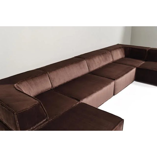 Vintage cor trio sofa in new dark chocolate brown velvet. The velvet can be brushed to give it a different look, with...
