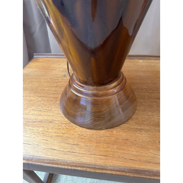 Mid-Century Modern 1950s Mid-Century Modern Drip Glazed Table Lamp For Sale - Image 3 of 6