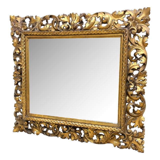 Small Italian Florentine Giltwood Mirror, 1860s For Sale