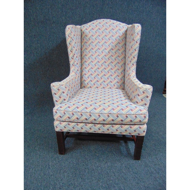 Hickory Chair Co Chippendale Style Mahogany Wing Chair For Sale - Image 4 of 9