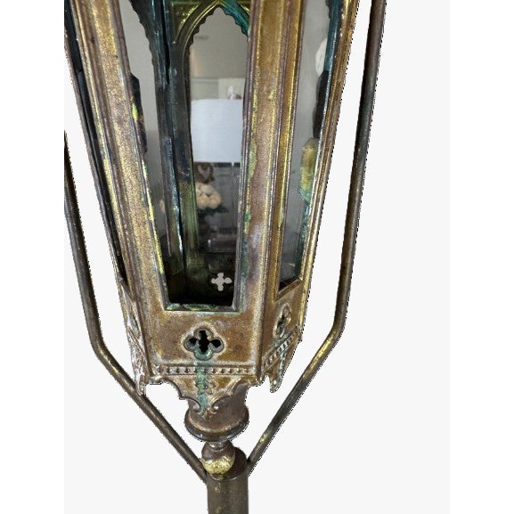 Mid 19th Century Antique Gothic Revival Ecclesiastical Lantern For Sale - Image 5 of 10