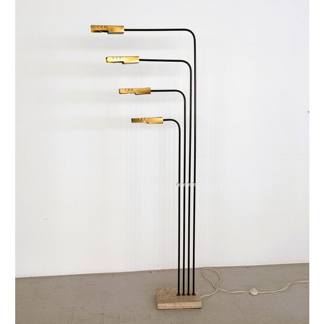 Italian Travertine and Brass Floor Lamp by Goffredo Reggiani, 1960s For Sale - Image 11 of 18