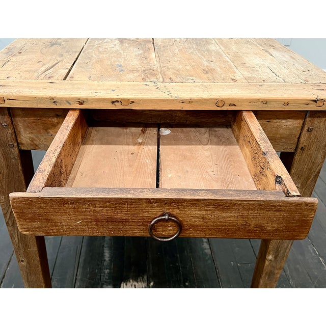 Antique French Applewood Farm Table For Sale - Image 12 of 14