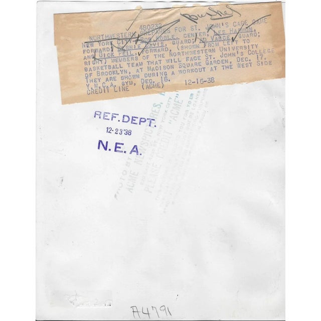 Figurative 1938 Northwestern University Basketball Team Photograph For Sale - Image 3 of 3