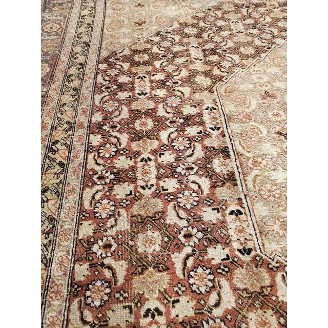 Antique Tabriz Carpet, Handmade Persian Rug in Masculine Gold, Brown and Taupe For Sale - Image 15 of 17