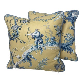 Bailey and Griffin Mystical Garden Print Pillows - Pair For Sale