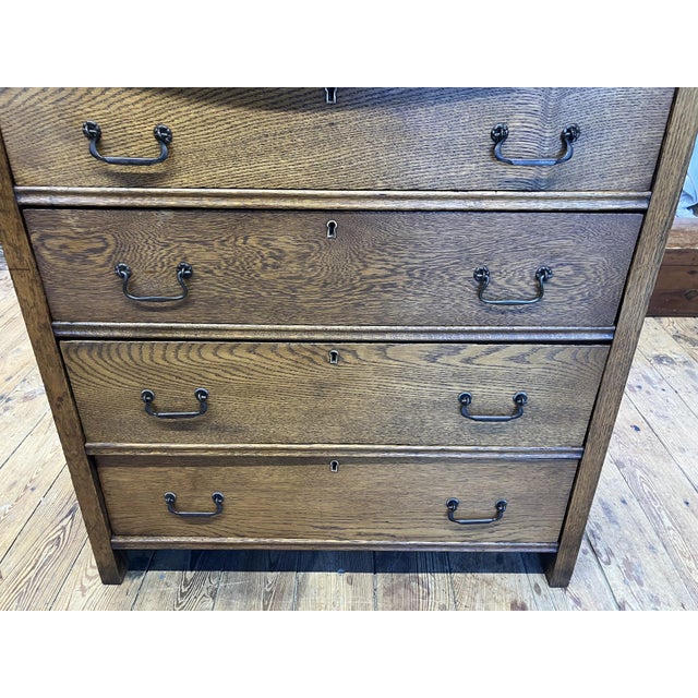 Wood Early 1900s Solid Wood Dresser - 4 Drawers - Farmhouse Storage For Sale - Image 7 of 17