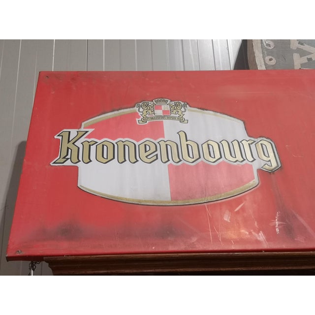 Black Vintage Red Metal Trade Sign, 1970s For Sale - Image 8 of 9