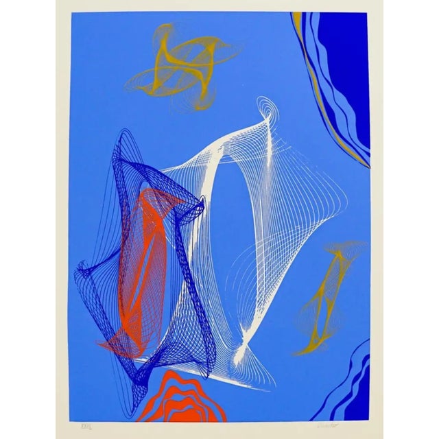 Mid-Century Modern 1970s Modern Abstract Serigraph For Sale - Image 3 of 4