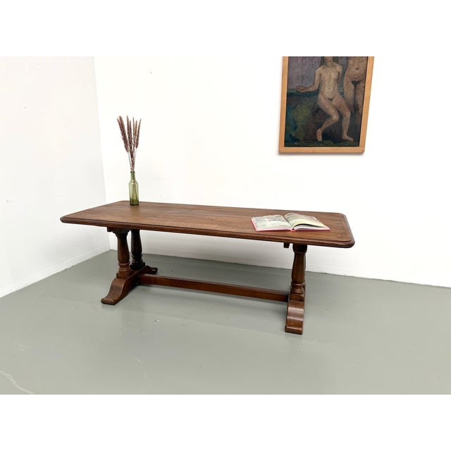 Oak Farmhouse Table, 1950s For Sale - Image 9 of 18