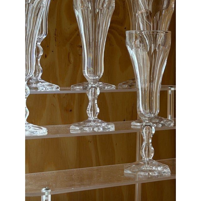Vintage Crystal Champagne Flutes, France, 1920s, Set of 8 For Sale - Image 13 of 18