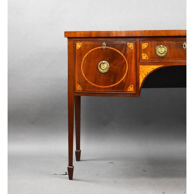 Antique Georgian Mahogony Inlaid Bowfront Sideboard, 1790 For Sale - Image 3 of 9