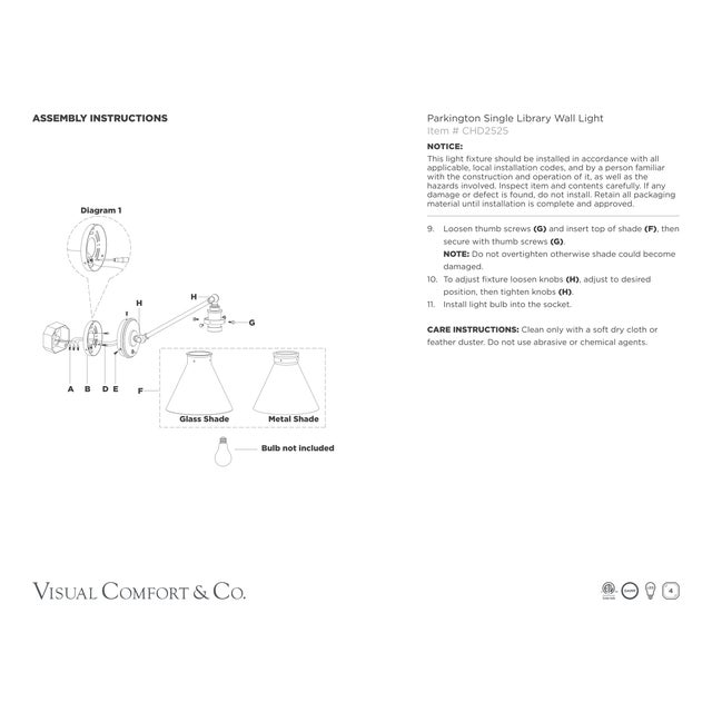 2020s Chapman & Myers for Visual Comfort Signature Parkington Single Library Wall Light in Polished Nickel For Sale - Image 5 of 5