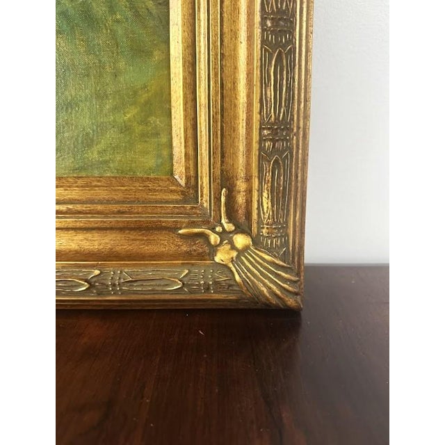 Vintage Oil on Canvasboard. Wooded Landscape, Signed A. Oberdorfer & Framed