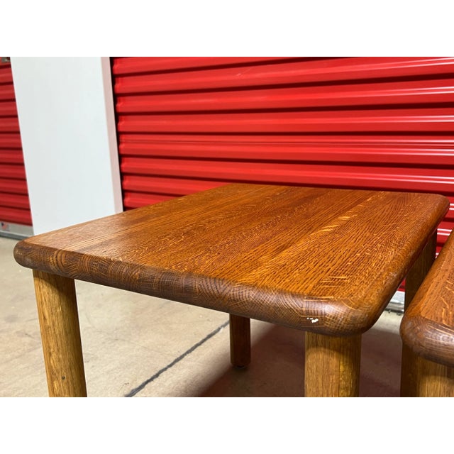 Vintage Solid Oak Side Table’s - a Pair | Chairish