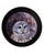 This circular oil painting features a Barred Owl, its detailed plumage rendered with meticulous precision against a softly...