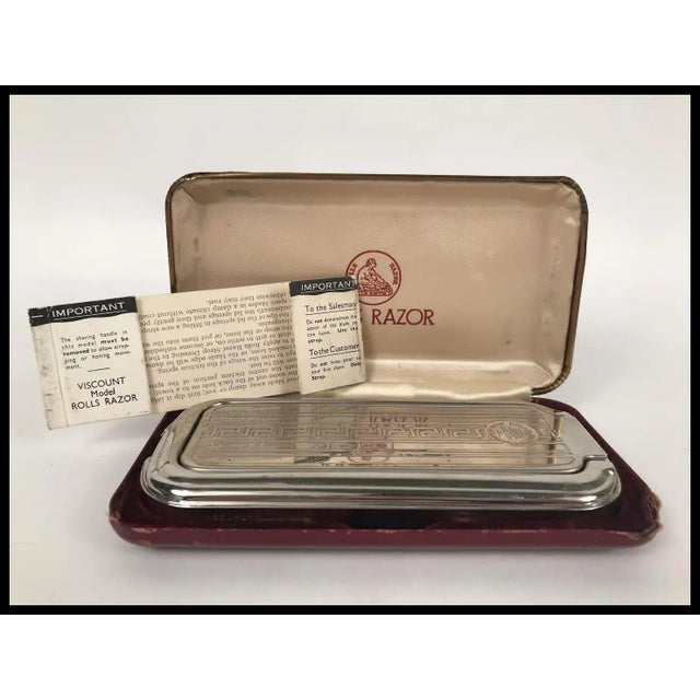 1920s Vintage Rolls Royce Viscount Model Razor Set In Original Case The Whetter For Sale - Image 5 of 5