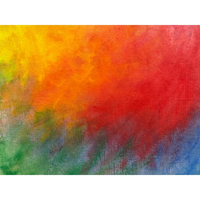 Textile 1970's Abstract Painting Signed For Sale - Image 7 of 9