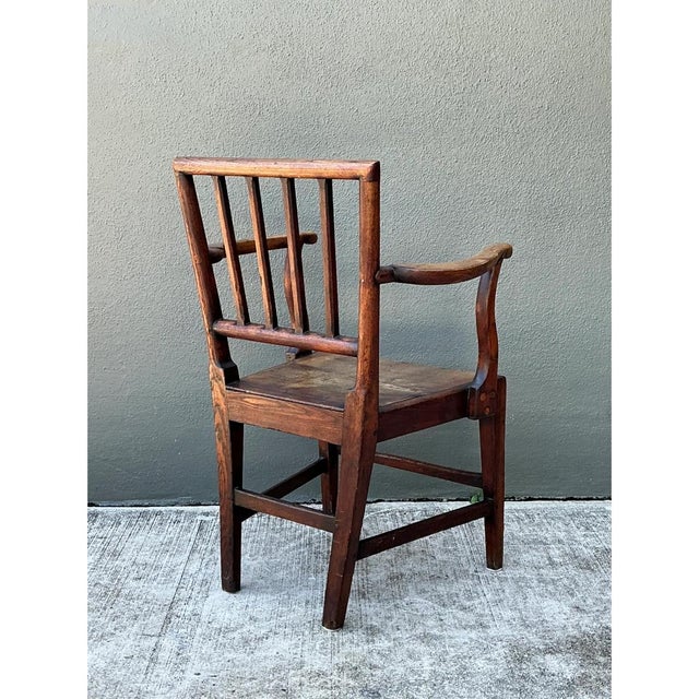 Late 19th Century Vintage George III Country House “Elbow” Arm Chair in Elm For Sale - Image 5 of 13