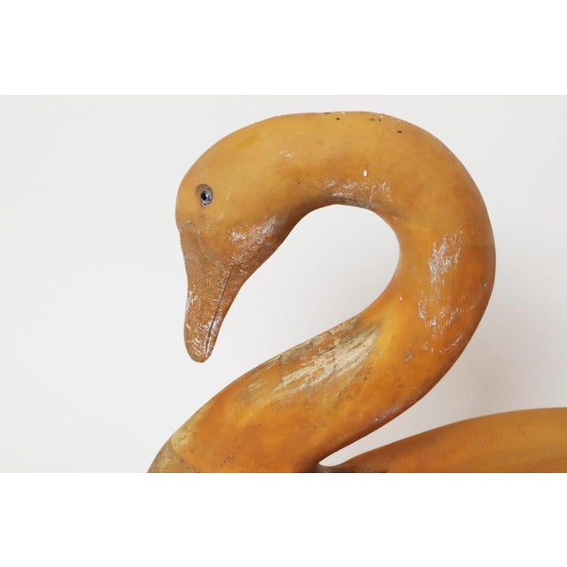 Wood Life-Size Wooden Swan, 1970s For Sale - Image 7 of 17