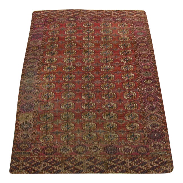 1900s Antique Bochara Rug For Sale