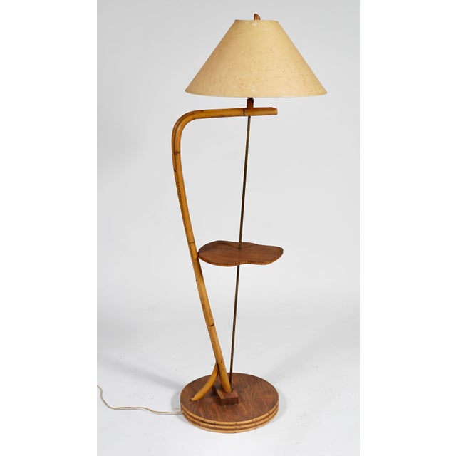 Vintage Bamboo Googie Style Floor Lamp For Sale - Image 4 of 7