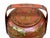Vintage Oriental Brick Red Golden Graphic Stack Wedding Basket Display For Sale - Image 10 of 18