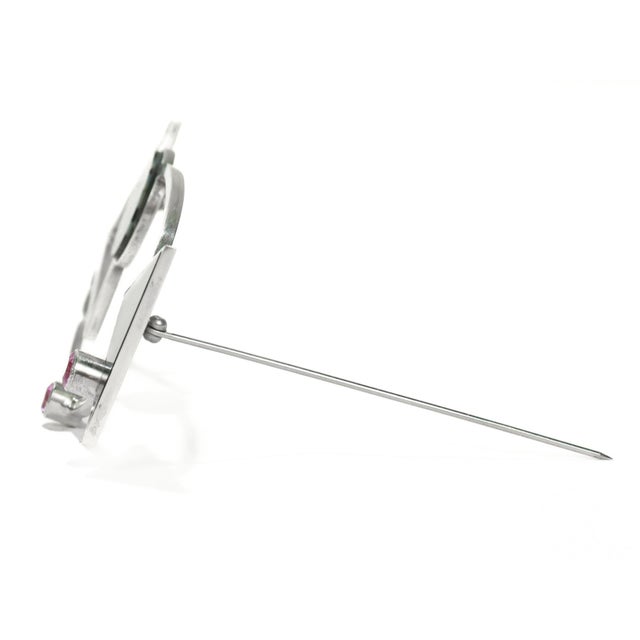 1980s Mardi Jo Cohen 1980's Modernist Sterling Silver & Gemstone Brooch or Pin For Sale - Image 5 of 12