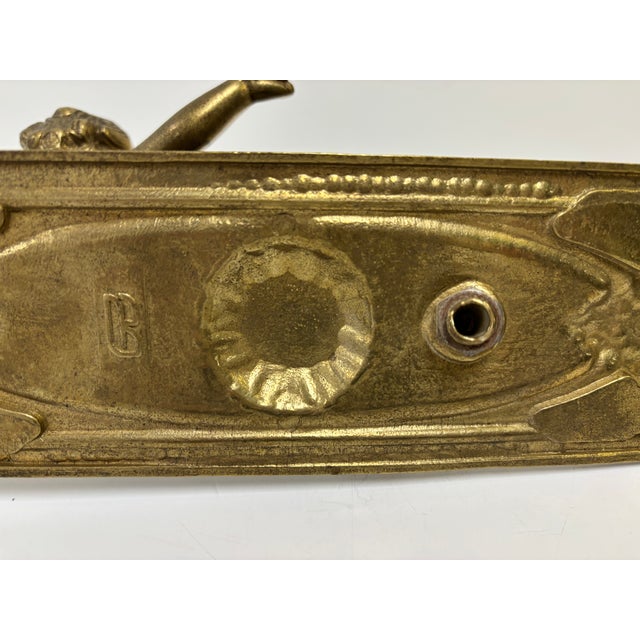 Pair of Antique Baroque Gilded Bronze Angel Sconces, France, 1920s (2) For Sale - Image 9 of 11