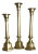 Brass Candle Holders Mid-Century Modern Different Heights - Set of 3 For Sale