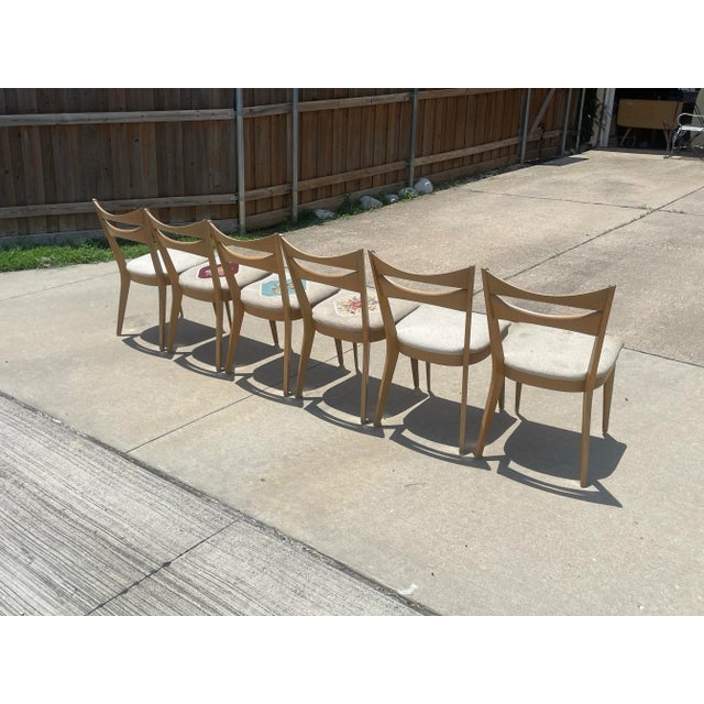 Heywood Wakefield "Cat's Eye" Chairs - Set of 6 For Sale In Dallas - Image 6 of 9