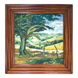 Californian Impressionist Signed Plain Air Landscape Painting. For Sale
