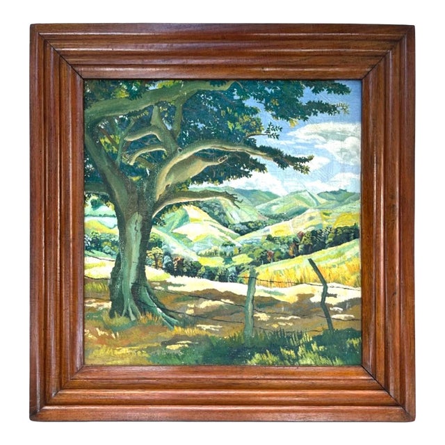 Californian Impressionist Signed Plain Air Landscape Painting. For Sale