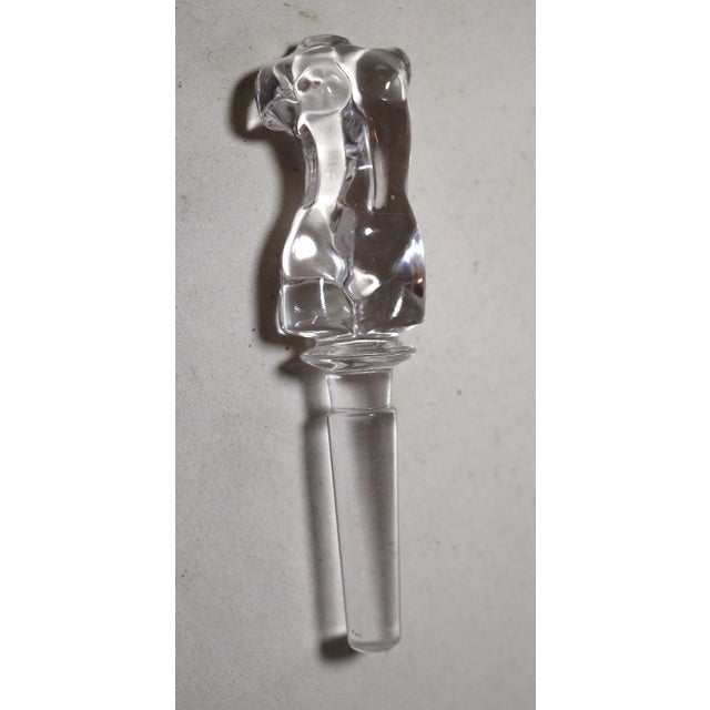 Red Large Vintage Hand Blown Red Clear Murano Venetian Figural Glass Perfume Bottle For Sale - Image 8 of 12