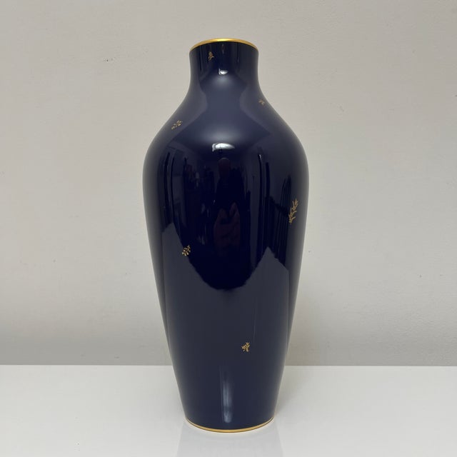Cobalt Blue Porcelain Vase from Nationale De Sevres, France, 1960 For Sale - Image 6 of 17
