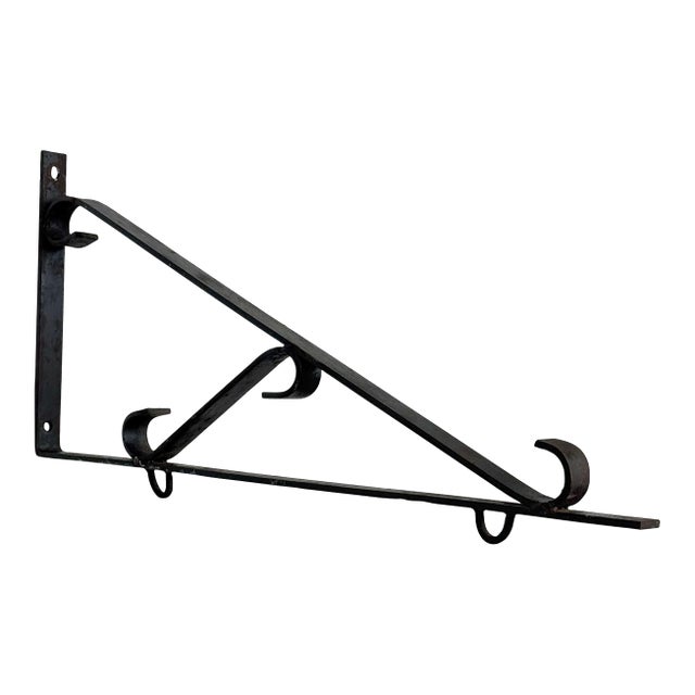 Antique Large Victorian Wrought Iron Hanging Sign / Planter Bracket For Sale